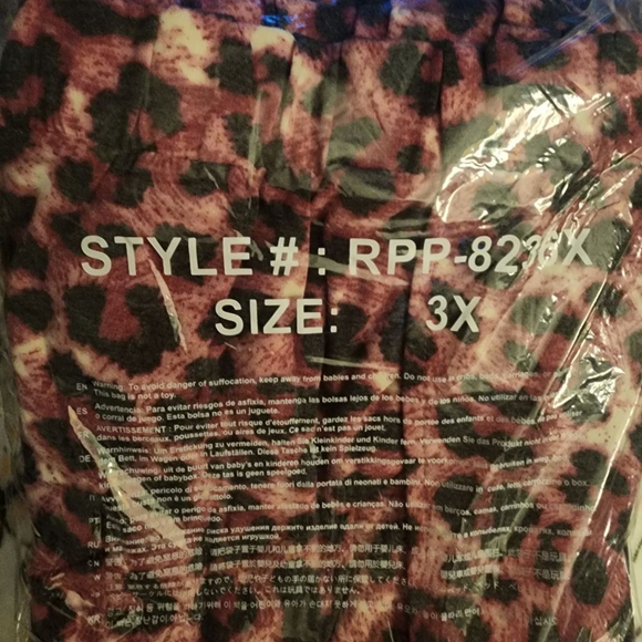 Zenana Joggers 3X Pink & Black Leopard Print, Split Leg - Picture 4 of 5